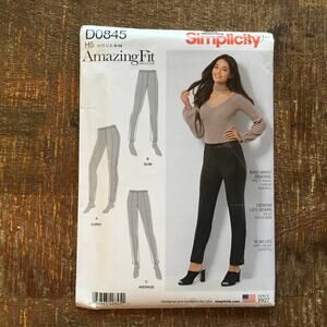 Simplicity Sewing Pattern D0845 Work Pants Slim/Average/Curvy Fit 6-14 UNCUT VTG